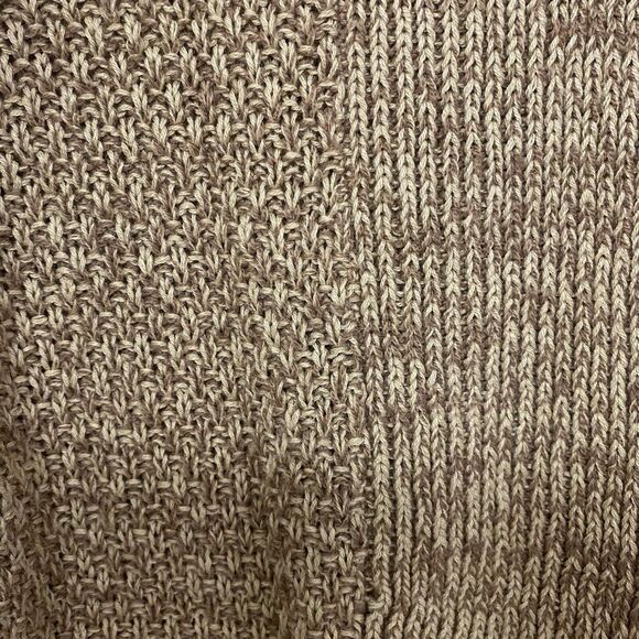 Bongo Brown/Tan Open Front Relaxed Fit Long Cardigan Womens Size Large Crochet - Picture 2 of 5